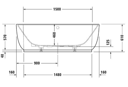 Duravit Luv Back-to-wall fritstående kar - 1800x950mm - Hvid mat