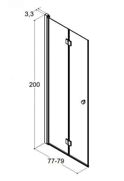 Dansani Match B81 foldedør - Isglas/matkrom Dansani Match B81 foldedør - Isglas/matkrom