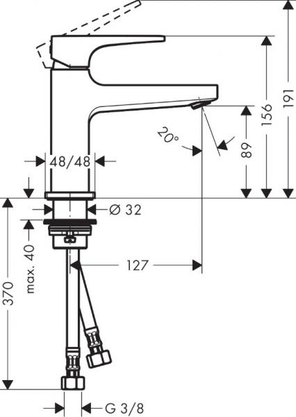 Hansgrohe Metropol 100 håndvaskarmatur m/bøjlegreb - Krom