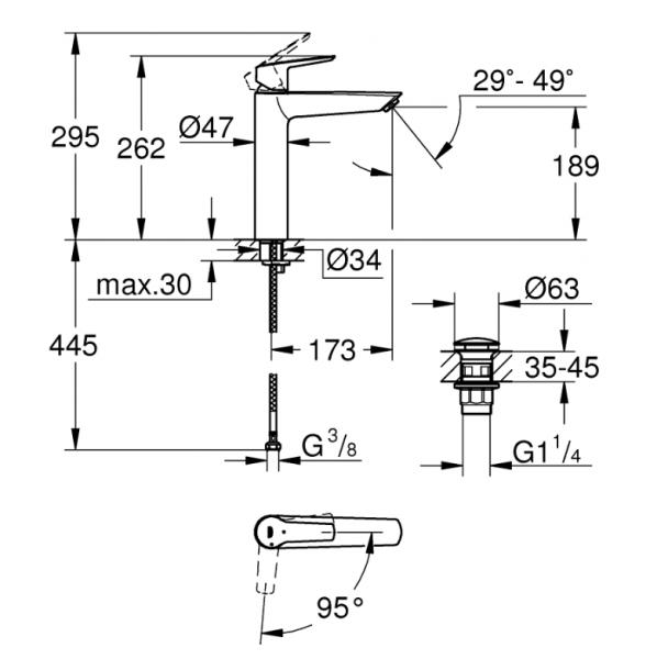 Grohe Start håndvaskarmatur XL m/koldstart - Krom