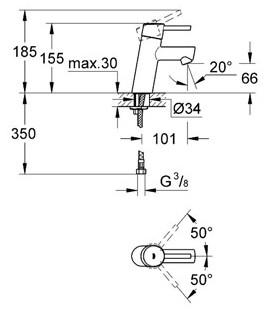 Grohe Concetto håndvaskarmatur m/Ecojoy - Krom