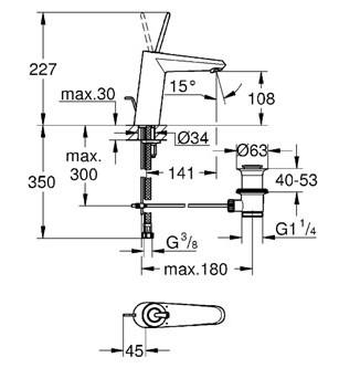 Grohe Eurodisc Joystick håndvaskarmatur - Krom/medium