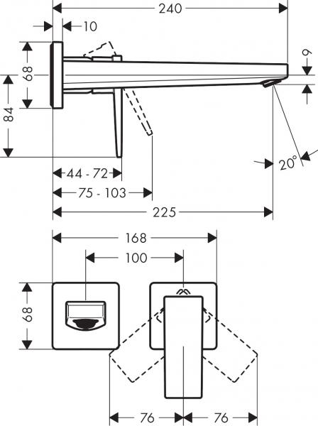 Hansgrohe Metropol 225 håndvaskarmatur t/indbygning - Krom