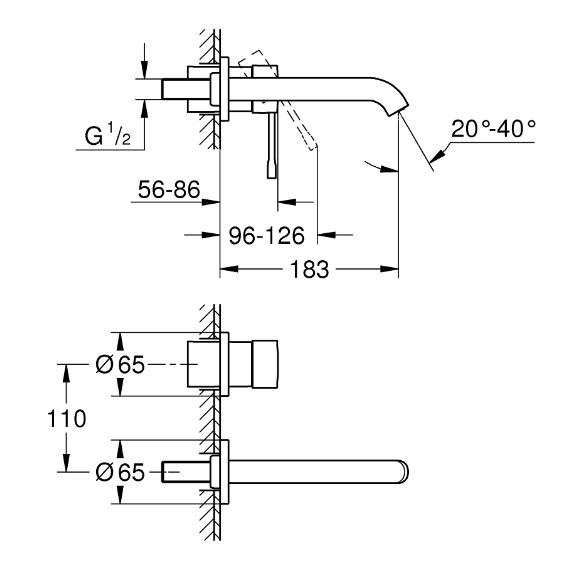 Grohe Essence New komplet armatur til indbygning i væg - Børstet warm sunset