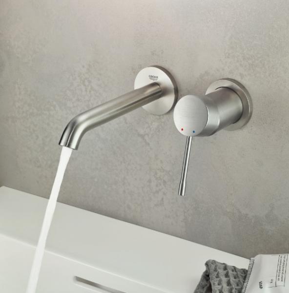 Grohe Essence New komplet armatur til indbygning i væg - Supersteel