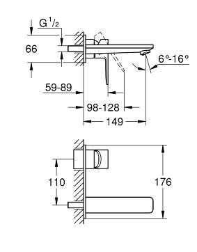 Grohe Lineare New M armartur til indbygning - Steel