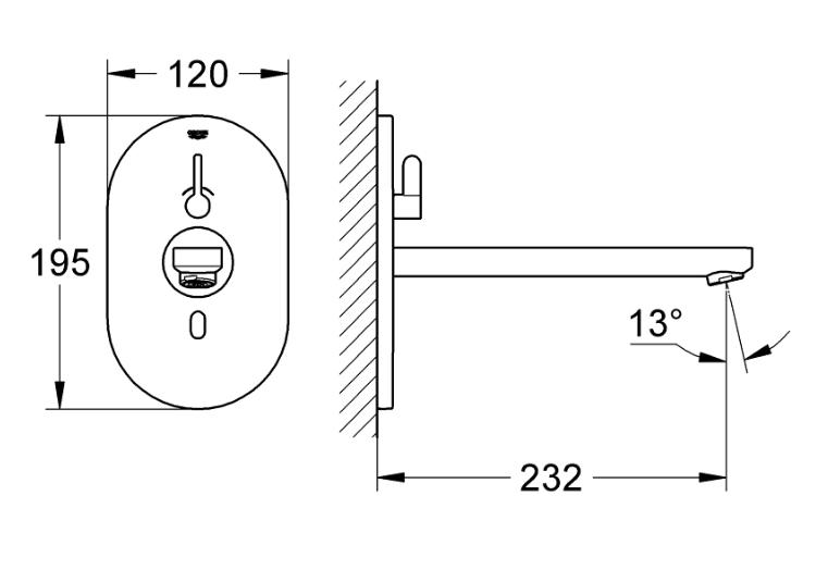 GROHE Eurosmart Cosmopolitan E berøringsfrit håndvaskarmatur m/ blandeenhed