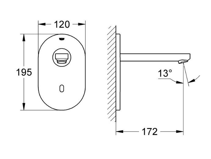 Grohe Eurosmart Cosmopolitan E berøringsfrit håndvaskarmatur