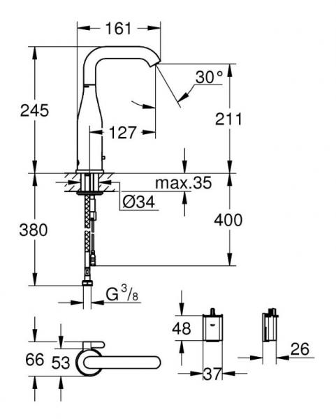 Grohe Essence E berøringsfri vandhane - Supersteel