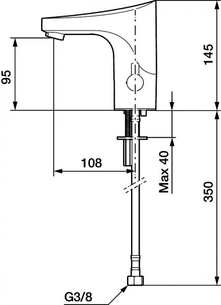 FM Mattsson 9000E Tronic håndvaskarmatur med temperaturregulering