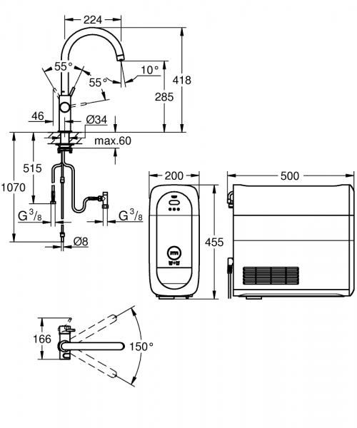 Grohe Blue Home køkkenbatteri m/C-tud - Krom