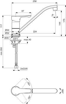 Ideal Standard Alpha køkkenarmatur - krom