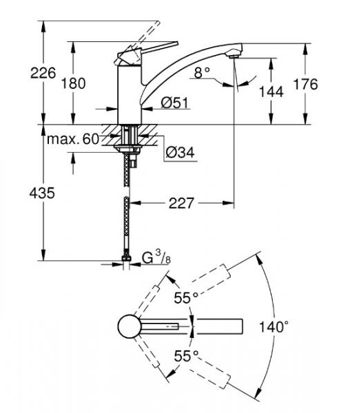 Grohe Swift køkkenarmatur m/svingtud