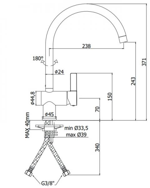 Lavabo Kubus 180 køkkenarmatur - Krom