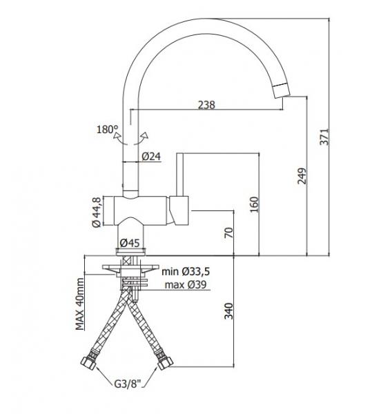 Lavabo Kubus 030 køkkenarmatur - Massiv messing