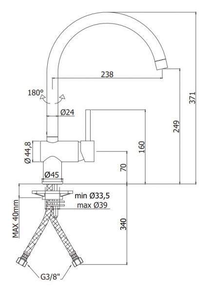 Lavabo Kubus 030 køkkenarmatur - Bruneret messing