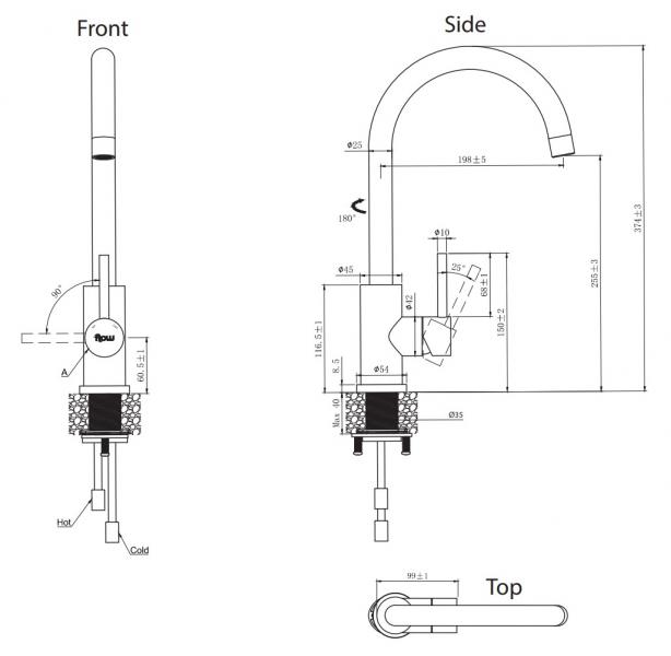 Lavabo Kubus 140 RS Round køkkenarmatur - Kobber