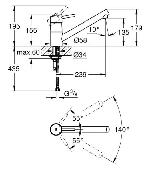 Grohe Concetto køkkenarmatur - Krom