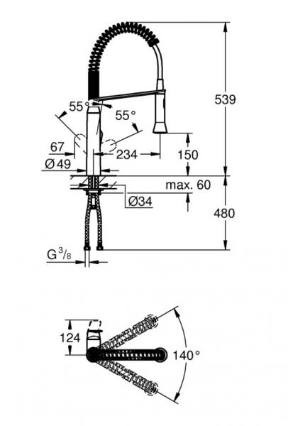 Grohe K7 storkøkkenarmatur - Krom