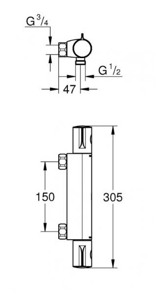 Grohe Grohtherm 800 brusetermostat