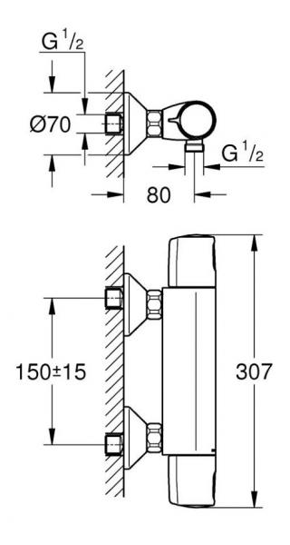 Grohe Precision Trend brusetermostat m/termostat - Krom