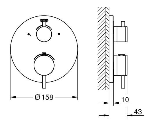 Grohe Atrio brusetermostat t/indbygning - Børstet Hard Graphite