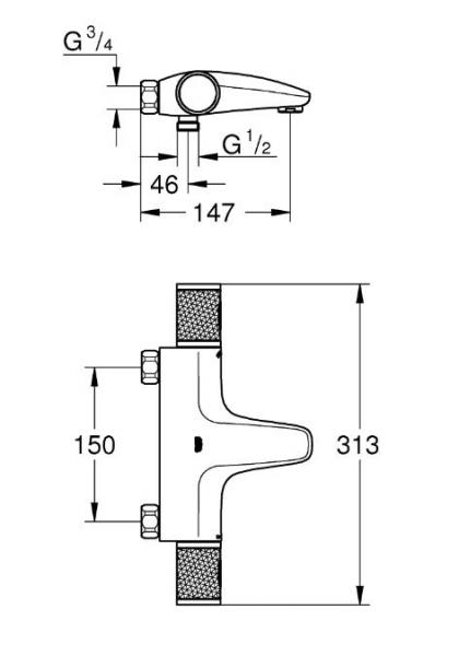 Grohe Grohtherm 1000 Performance kartermostat - Krom