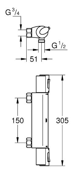 Grohe komplet brusesystem m/rund hovedbruser - Krom