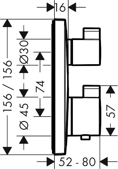 Hansgrohe Ecostat Square indbygningsarmatur - 2 udtag - Hvid mat