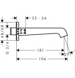 AXOR Citterio E kartud 180mm krom