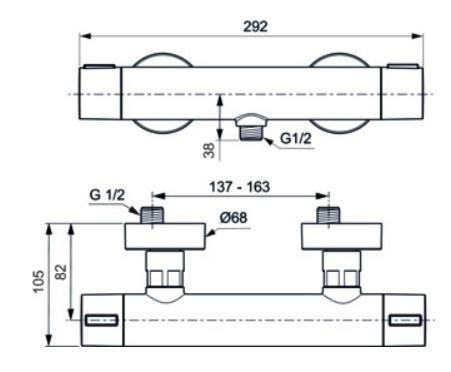 Ideal Standard Alu+ brusetermostat - Silver