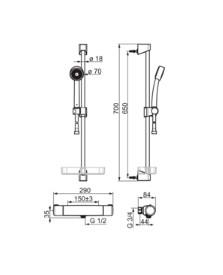 Oras Nova 7425 komplet brusesystem - Krom