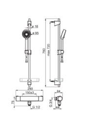 Oras Nova 7455 komplet brusesystem - Krom