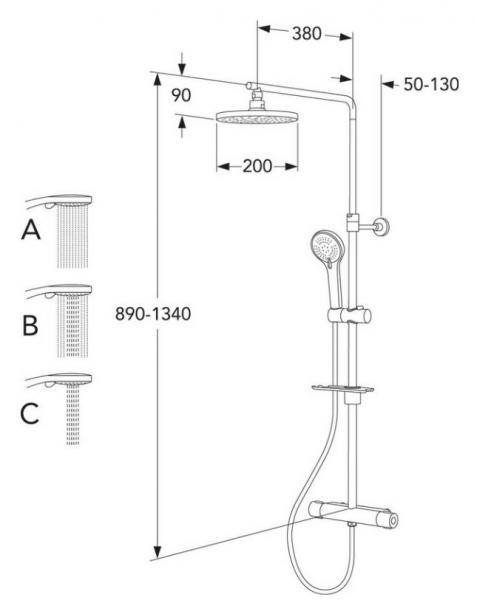 Gustavsberg Nautic 2.2 komplet brusesystem