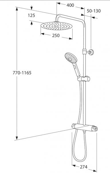 Gustavsberg Nautic Round komplet brusesystem - Krom