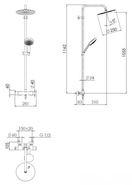 Nobili Upcity 250 komplet brusesystem - Mat sort Nobili Upcity 250 komplet brusesystem - Mat sort