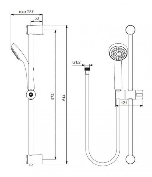 Ideal Standard Ceraflex Eco komplet brusesystem - Krom