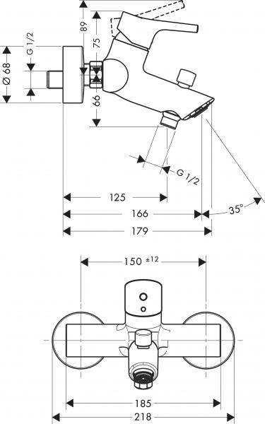 Hansgrohe Talis S kar-/brusearmatur - Krom