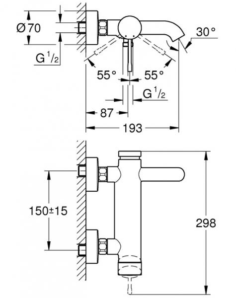 Grohe Essence New badekararmatur - Krom