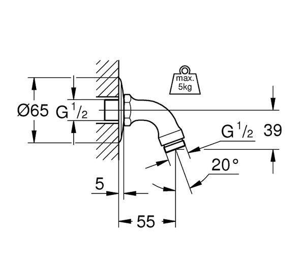 Grohe Relexa bruserb&oslash;jning 55 mm