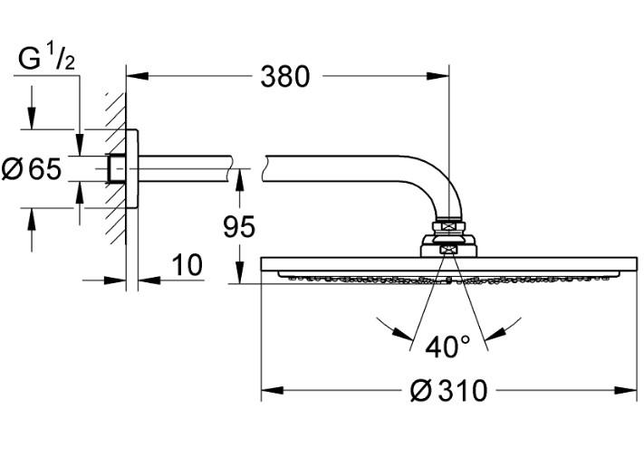 Grohe Rainshower Cosmopolitan 310 hovedbruser sæt