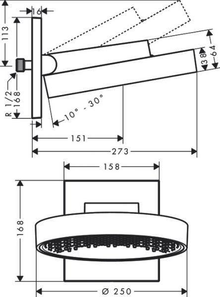 Hansgrohe Rainfinity 250 1jet hovedbruser - Mat hvid