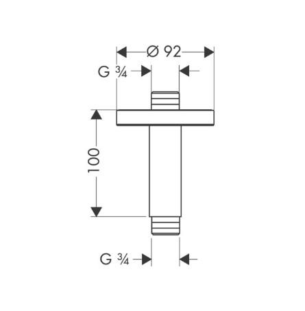 Restsalg - Hansgrohe G Loftbefæstigelse 3/4 100mm - 1 stk. tilbage