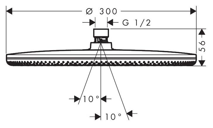hansgrohe Raindance Alive S hovedbruser 300 1jet - Mat sort
