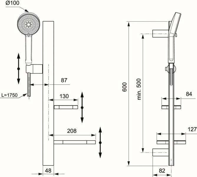 Ideal Standard Alu+ brusesæt -  Rosé