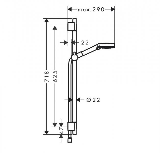 Hansgrohe Vernis Blend Vario brusesæt 65 cm - Matsort