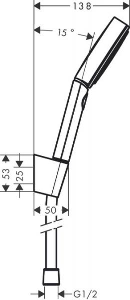 Hansgrohe Pulsify Porter 3jet bruseholdersæt - 160 cm - Mat sort