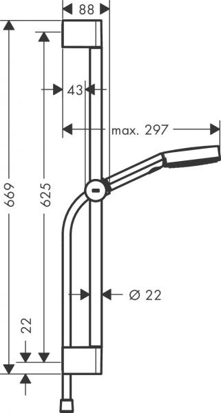 Hansgrohe Pulsify Select S 3jet Relaxation brusesæt - Mat hvid