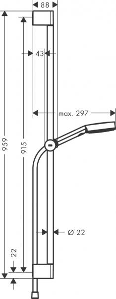 Hansgrohe Pulsify Select S 3jet Relaxation brusesæt m/EcoSmart - 90 cm - Krom