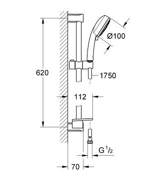 Grohe New Tempesta Cosmopolitan 100 Brusesæt - 3 Spray